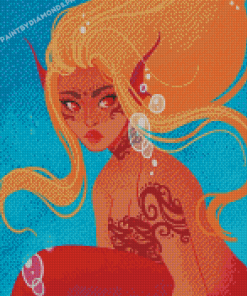 Blonde Mermaid Hair Diamond Paintings