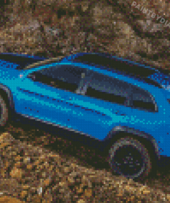 Blue Jeep Cherokee Car Diamond Paintings