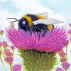 Bumble Bee Thistle Art Diamond Painting