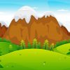 Cartoon Mountains Landscape Diamond Painting