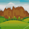 Cartoon Mountains Landscape Diamond Painting