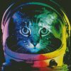 Colorful Astronaut Cat Diamond Paintings