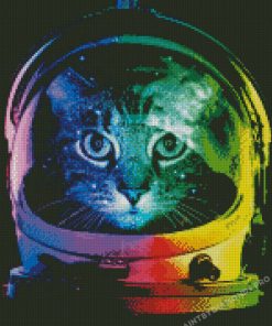 Colorful Astronaut Cat Diamond Paintings