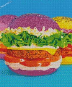 Colorful Burgers Diamond Paintings