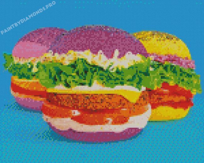 Colorful Burgers Diamond Paintings