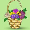 Cool Basket Of Flowers Diamond Paintings