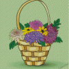 Cool Basket Of Flowers Diamond Paintings