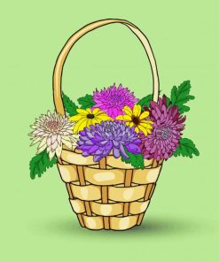 Cool Basket Of Flowers Diamond Paintings