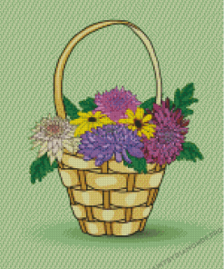 Cool Basket Of Flowers Diamond Paintings