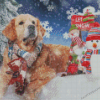 Cute Christmas Dog Snow Diamond Painting