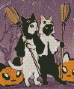 Cute Halloween Cats Diamond Paintings