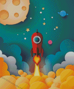 Cute Rocket Diamond Paintings