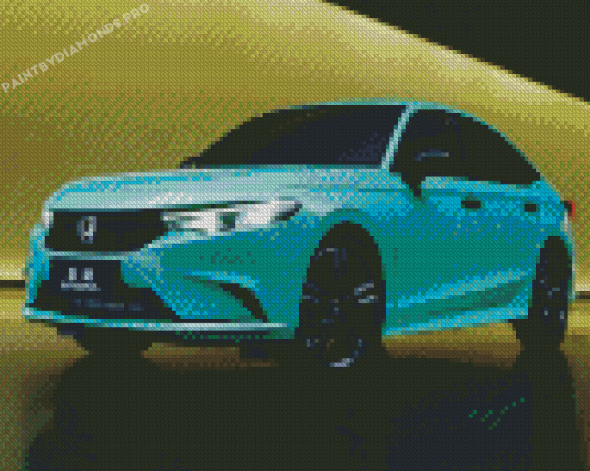 Cyan Honda Integra Diamond Painting