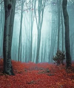 Dark Foggy Forest Diamond Paintings