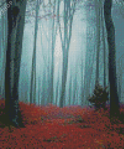 Dark Foggy Forest Diamond Paintings