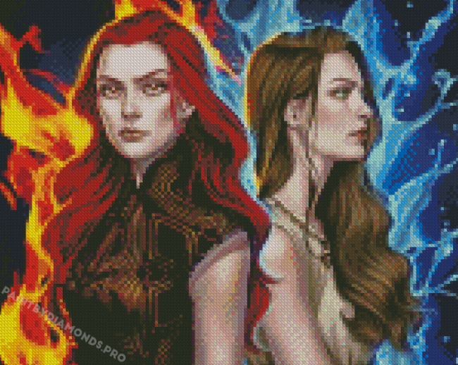 Fire And Sea Angel Sisters Diamond Paintings