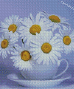 Flowers In Cup Diamond Paintings