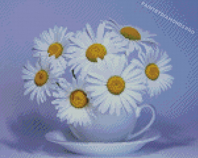 Flowers In Cup Diamond Paintings