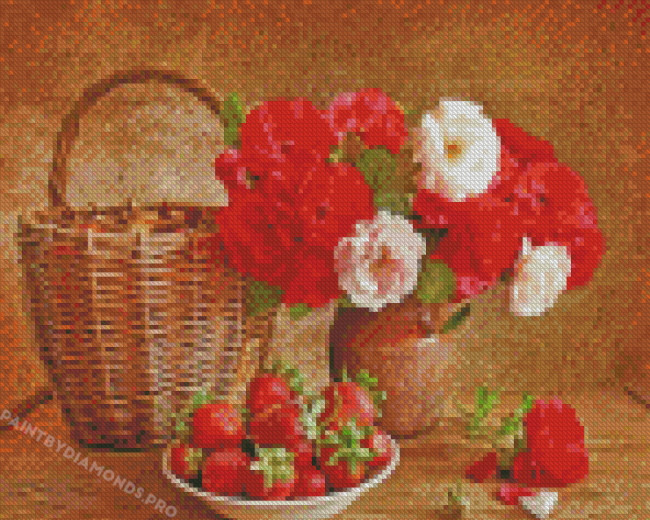 Fruits And Flowers Still Life Diamond Painting