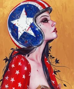 Helmet Lady By Brian Viveros Diamond Paintings