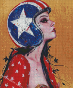 Helmet Lady By Brian Viveros Diamond Paintings