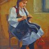 Knitting Woman Diamond Paintings