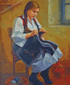 Knitting Woman Diamond Paintings