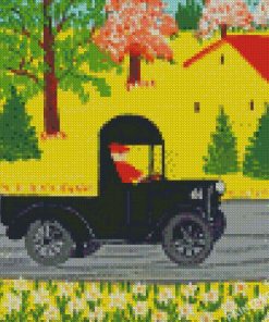 Man Driving by Maud Lewis Diamond Paintings