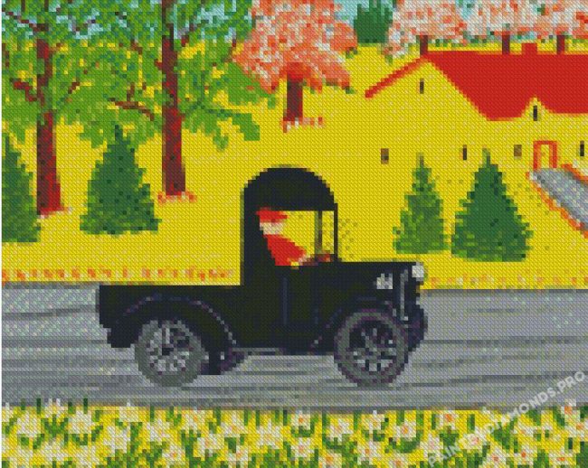 Man Driving by Maud Lewis Diamond Paintings