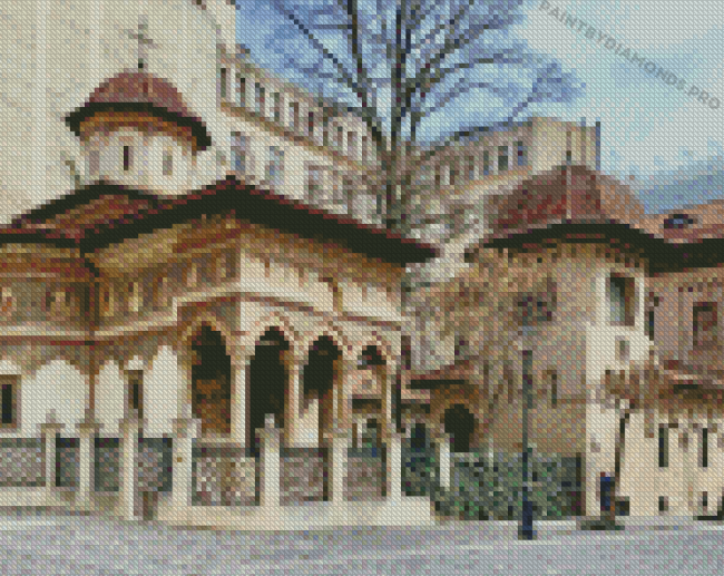 Mini Bucharest Monastery Church Diamond Painting