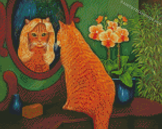 Mirror Cat Diamond Paintings