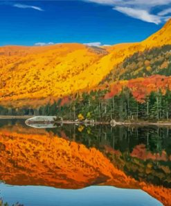 New England In The Fall Landscape Reflection Diamond Paintings