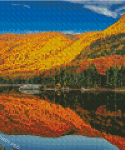 New England In The Fall Landscape Reflection Diamond Paintings