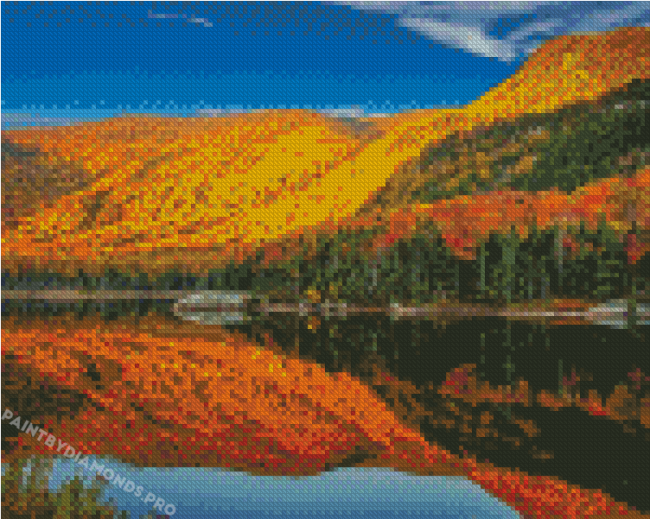 New England In The Fall Landscape Reflection Diamond Paintings