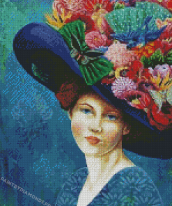 Aman And Floral Hat Art - Diamond Painting