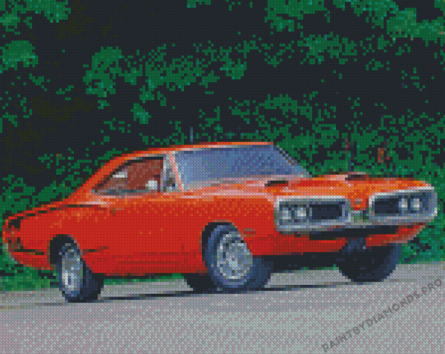 Orange Dodge Super Bee Diamond Paintings