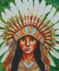 Red Indian Headdress Diamond Paintings