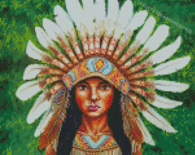 Red Indian Headdress Diamond Paintings