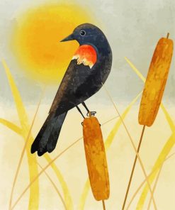 Red Winged Blackbird Art Diamond Painting