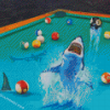 Shark In Billiard Pool Hall Diamond Paintings