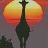 Sunset Giraffe Silhouette Diamond Painting