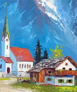 Vintage Alpine Village Diamond Painting