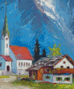 Vintage Alpine Village Diamond Painting