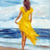 Woman In A Yellow Dress Diamond Paintings