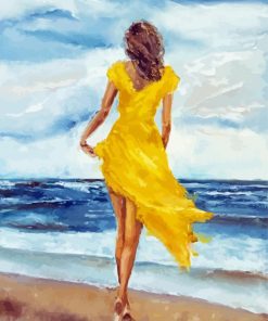 Woman In A Yellow Dress Diamond Paintings