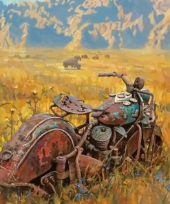 Abandoned Old Motorcycle Diamond Painting