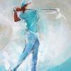 Abstract Woman Golfer Diamond Painting