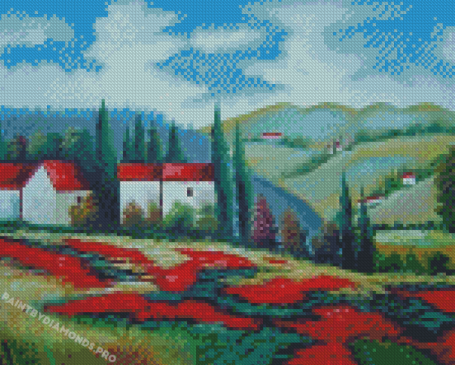 Abstract Tuscan Scene Diamond Painting