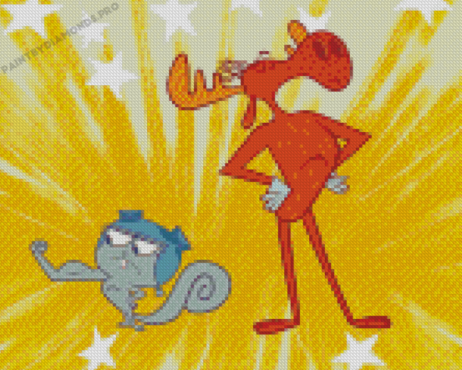 Adventures Of Rocky And Bullwinkle J Moose Diamond Painting