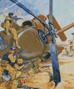 Aesthetic Black Hawk Down Diamond Paintings